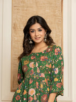 Thumbnail for Yufta Green Cotton Maternity Kurta Pants Set