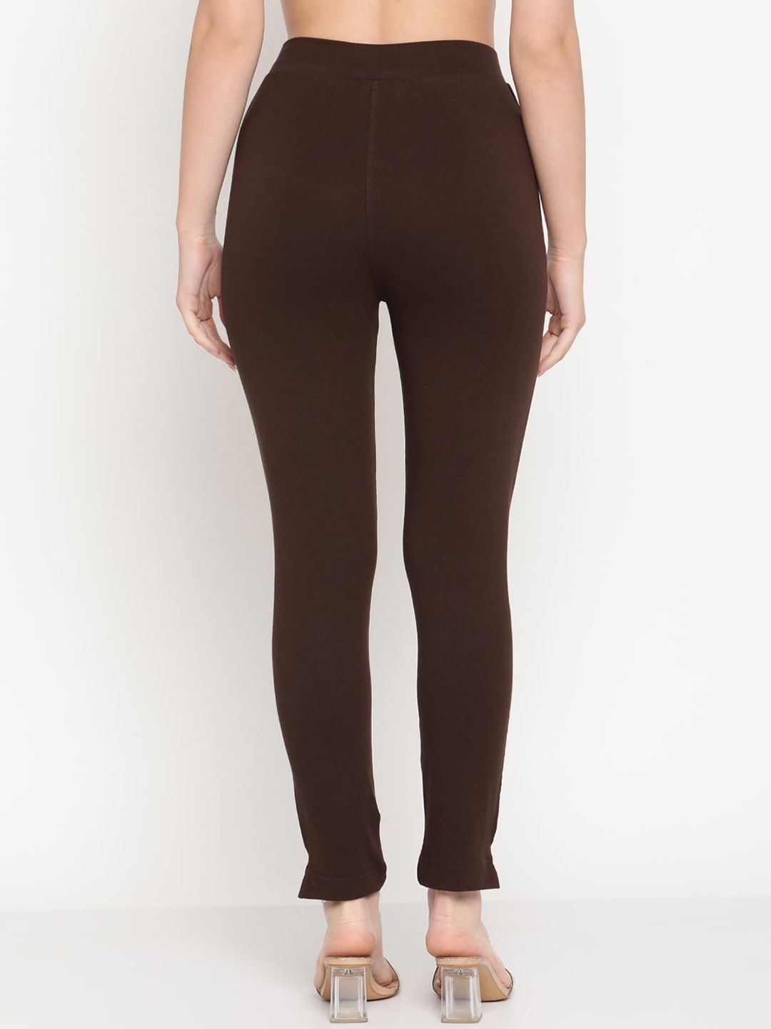 TAG 7 Women Navy Blue & Brown Pack Of 2 Solid Comfort-Fit Ankle-Length Leggings - Distacart