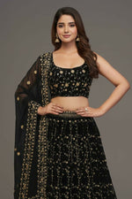 Thumbnail for Lehenga Mart Designer Indian Wedding Lehenga Choli-Black - Distacart