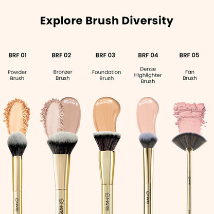 MARS Cosmetics Artists Arsenal Angular Buffing Brush Golden - BRF09 - Distacart