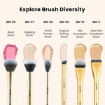 Thumbnail for MARS Cosmetics Artists Arsenal Angular Buffing Brush Golden - BRF09