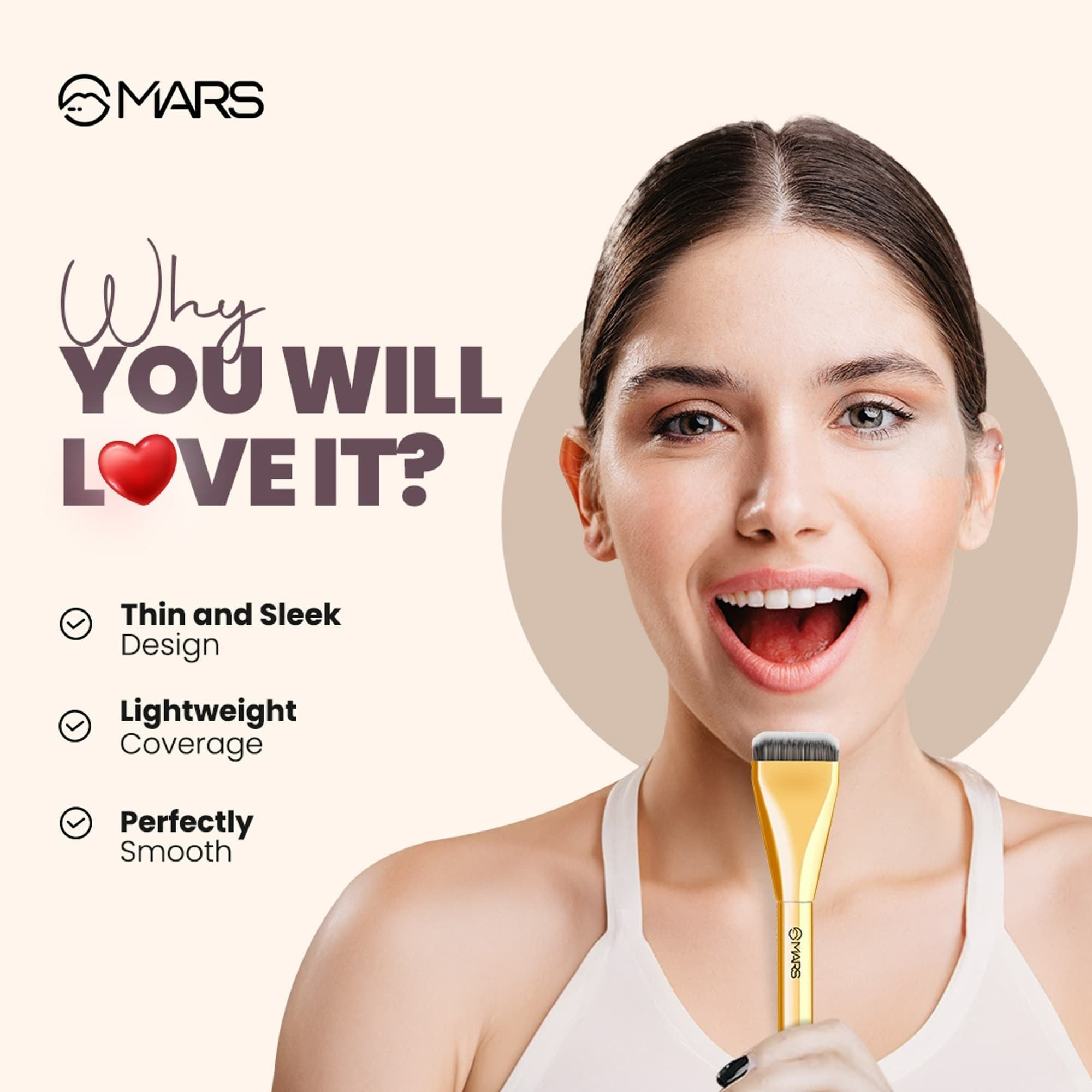 MARS Cosmetics Artist's Arsenal Ultra Thin Foundation Makeup Brush - Distacart