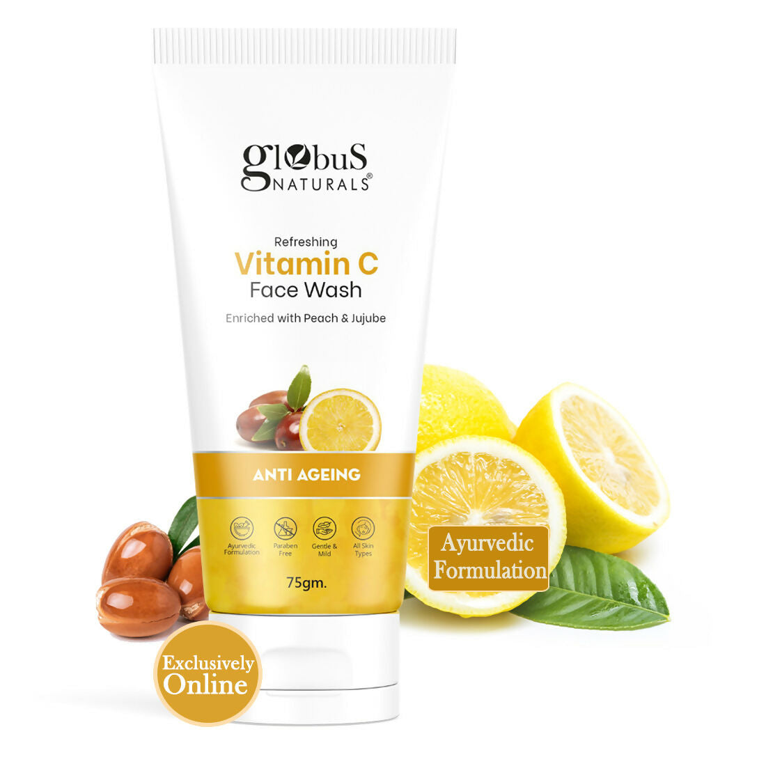 Globus Naturals Anti Ageing Globus Naturals Anti-Ageing Skin Brightening Vitamin C Face Wash - Distacart