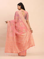 Thumbnail for Astita Linen Cotton Peach Saree