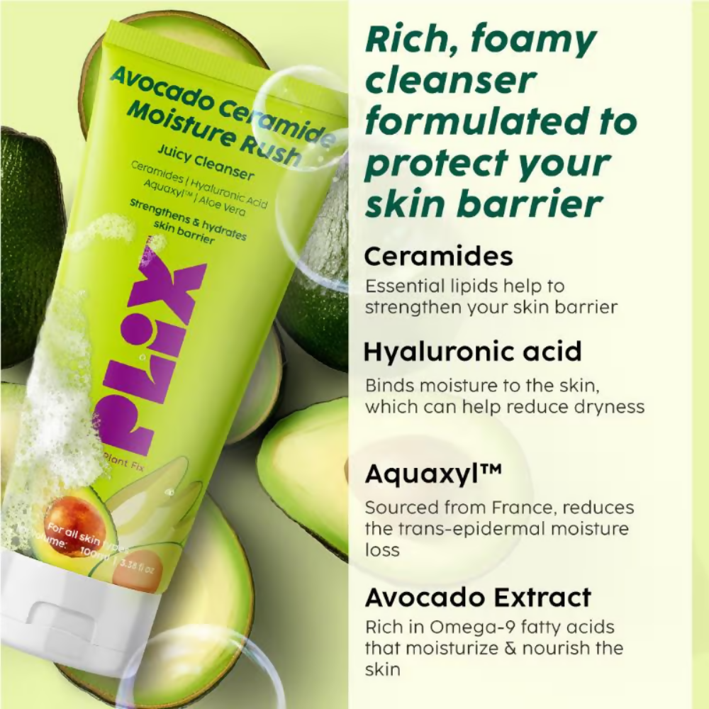 PLIX The Plant Fix Avocado Ceramide Moisture Rush Juicy Cleanser - Distacart