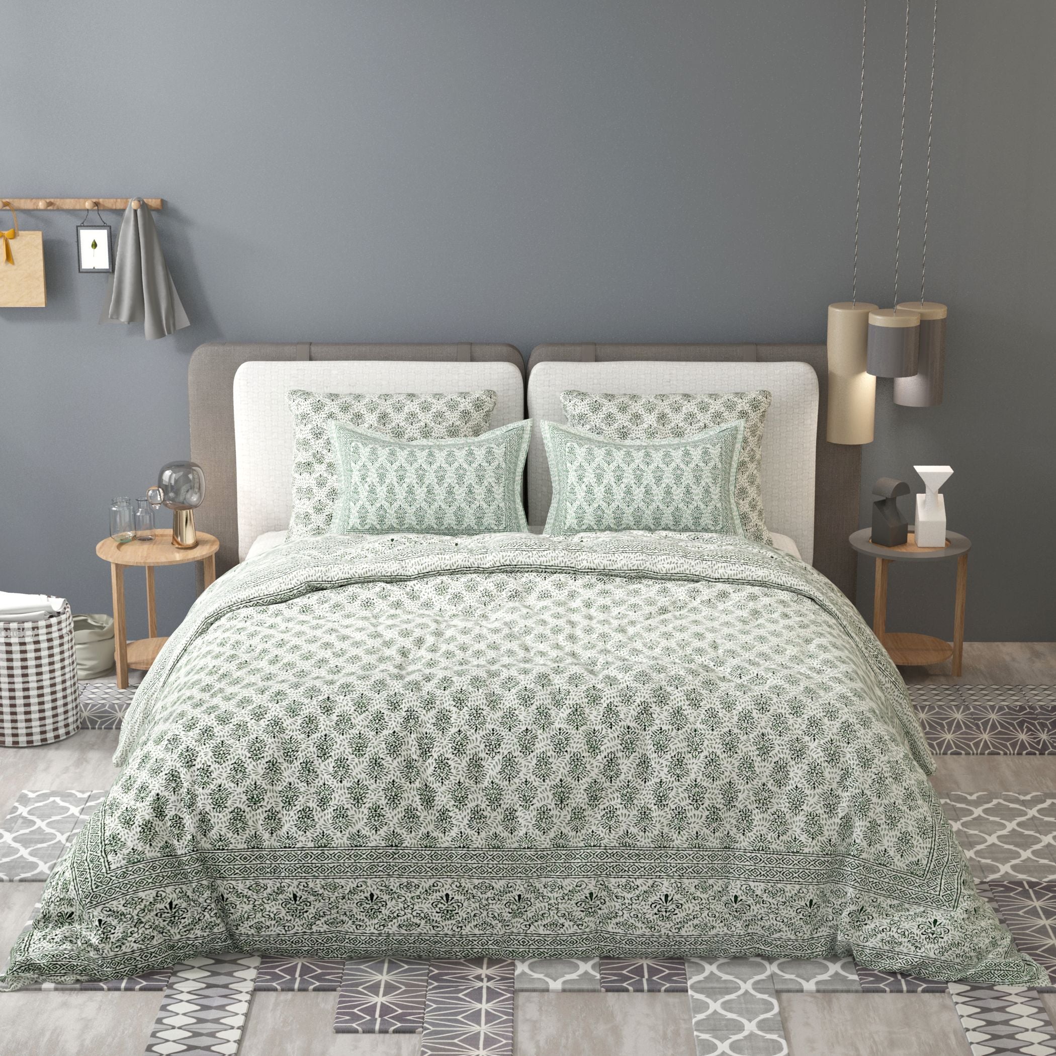 Pink Ethnic Motifs Cotton 200TC King Bedsheet With 2 Zipper Pillow Covers - King Size by House of Ree - Distacart