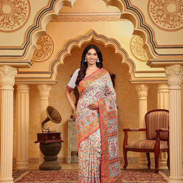 Astita Linen Cotton(Woven Work) Multicolour Saree