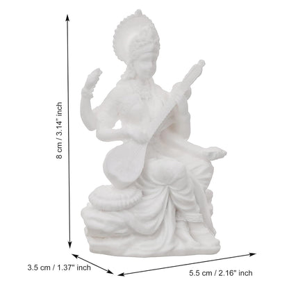 eCraftIndia White Polyresin Goddess Saraswati Statue - Distacart