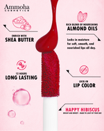 Thumbnail for Ammoha Cosmetics Long-Lasting, Matte-Finished Happy Hibiscus Color Liquid Lipstick - Distacart