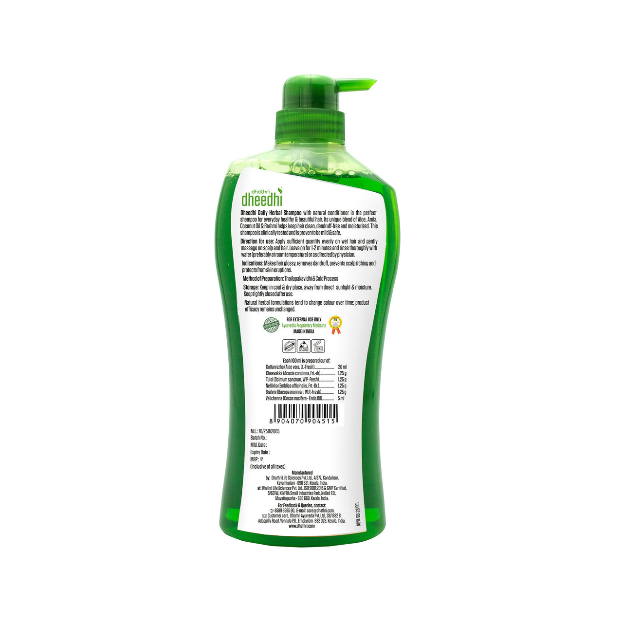 Dhathri Dheedhi Daily Herbal Shampoo To Reduce Dandruff & Promote Hair Growth - Distacart