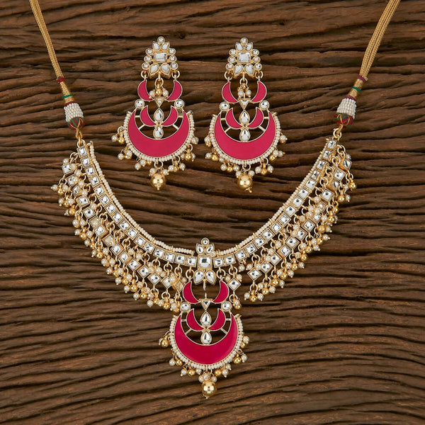 Joban Fashion Women Golden White Rani Necklace Set - Distacart