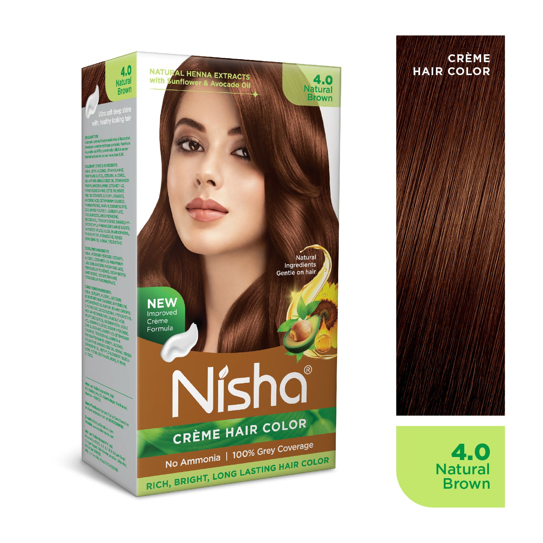 Nisha Creme Hair Color for Women - Natural Brown - Distacart