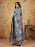 Thumbnail for Shree Shyam Fashion Sky Blue Silk Blend Saree - Distacart