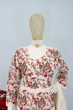 Thumbnail for Anaita Cream Chiffon Embroidered With Sequins Work Salwar Suit - Distacart