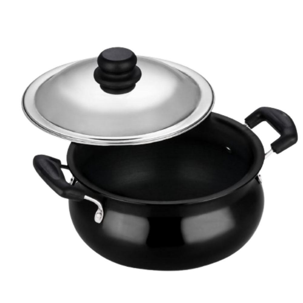 Vinod Black Pearl Hard Anodised Non Stick Handi with Lid - Dista
