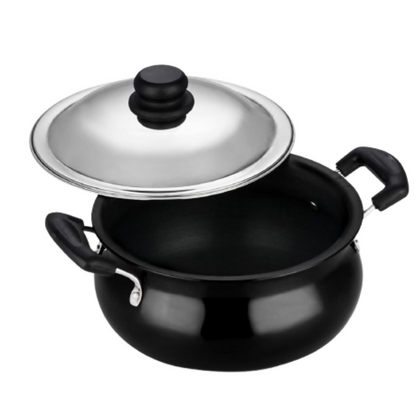 Vinod Black Pearl Hard Anodised Non Stick Handi with Lid - Dista