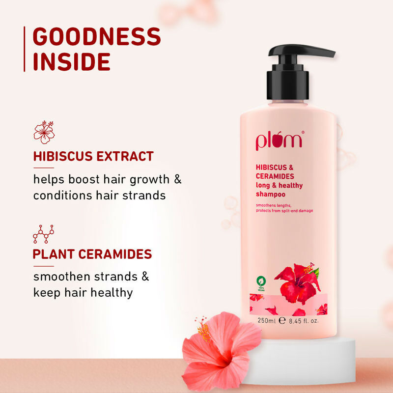 Plum Hibiscus & Ceramides Shampoo For Long, Healthy Hair - Distacart