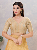 Thumbnail for Joban Fashion Women Cotton Blend GOLD Stitched Blouse - Distacart