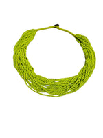 Thumbnail for Inhanns Vibrant Handmade 20 Layers Beaded Necklace With Matching Earrings - Neon Green - Distacart