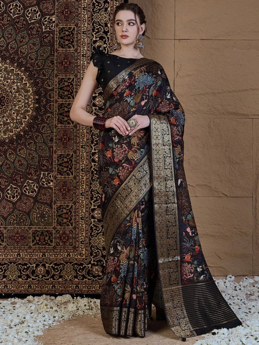 Anouk Kalamkari Zari Silk Blend Sungudi Saree - Distacart