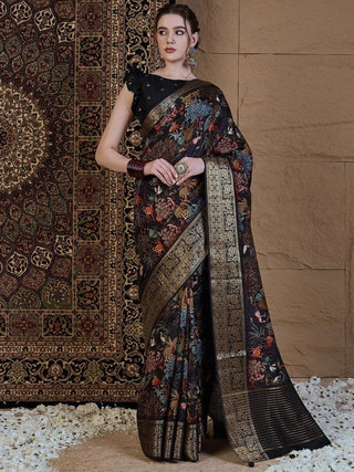 Anouk Kalamkari Zari Silk Blend Sungudi Saree