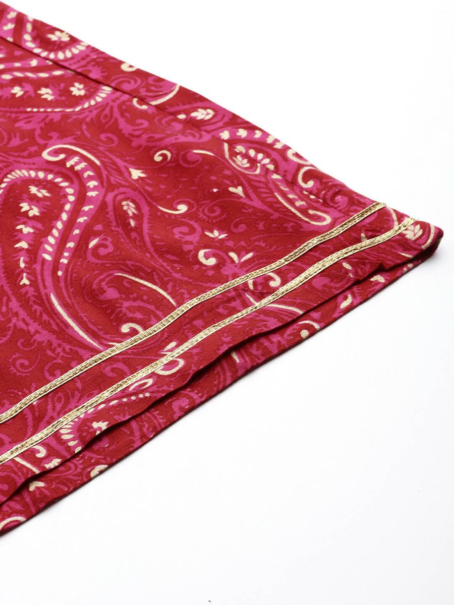 Ahalyaa Women's Traditional wear Kurta Set - Red - Distacart