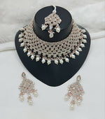 Thumbnail for Joban Fashion Women Cream Stone Work Necklace Set - Distacart