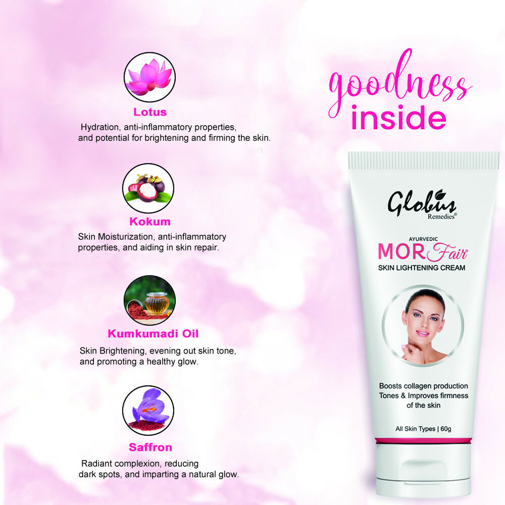 Globus Remedies Mor Fair Skin Lightening Cream, Enriched with Papaya & Orange