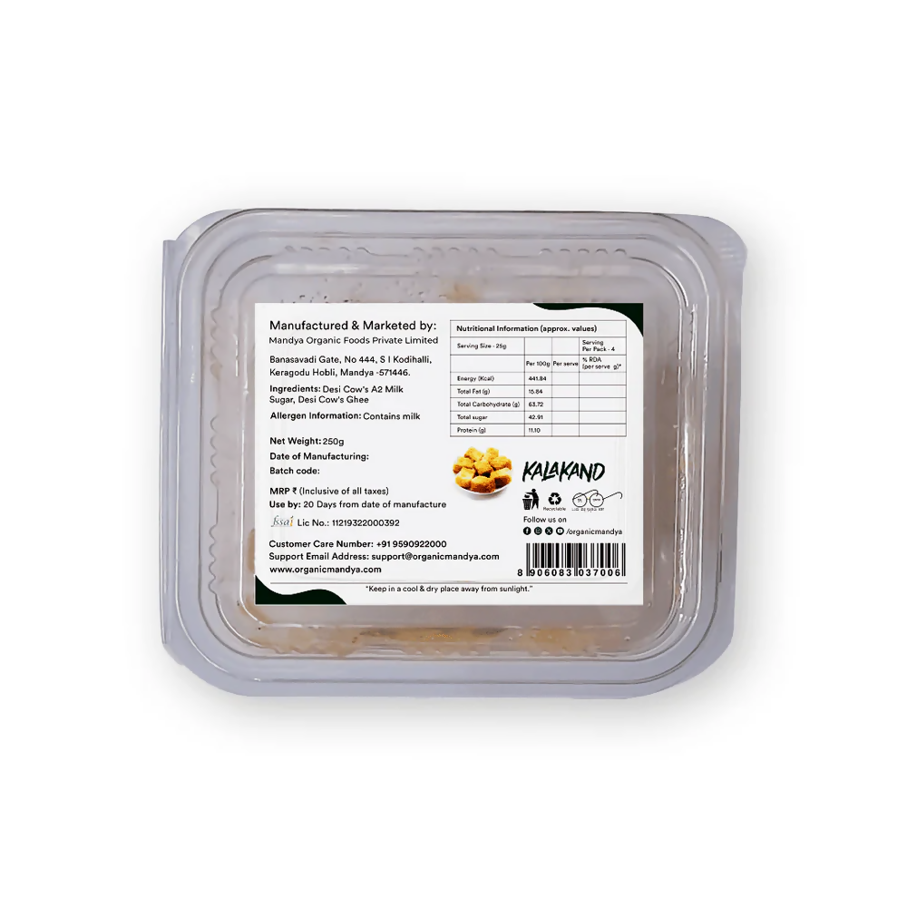 Organic Mandya A2 Kalakand - Distacart