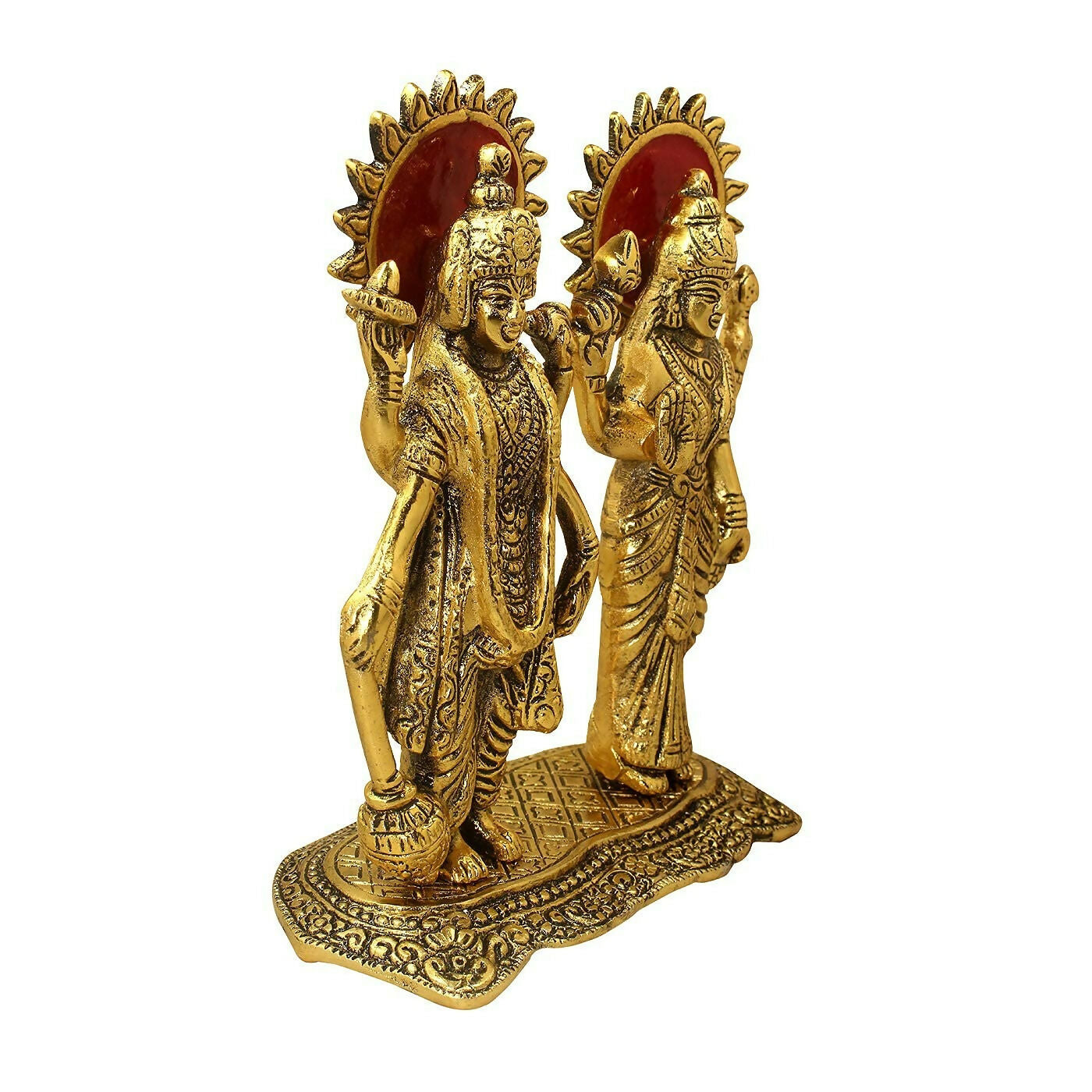 Rockshok Metal Vishnu Lakshmi Golden Idol - Distacart