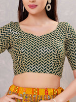 Thumbnail for Joban Fashion Women Silk Bottle-Green Stitched Blouse - Distacart