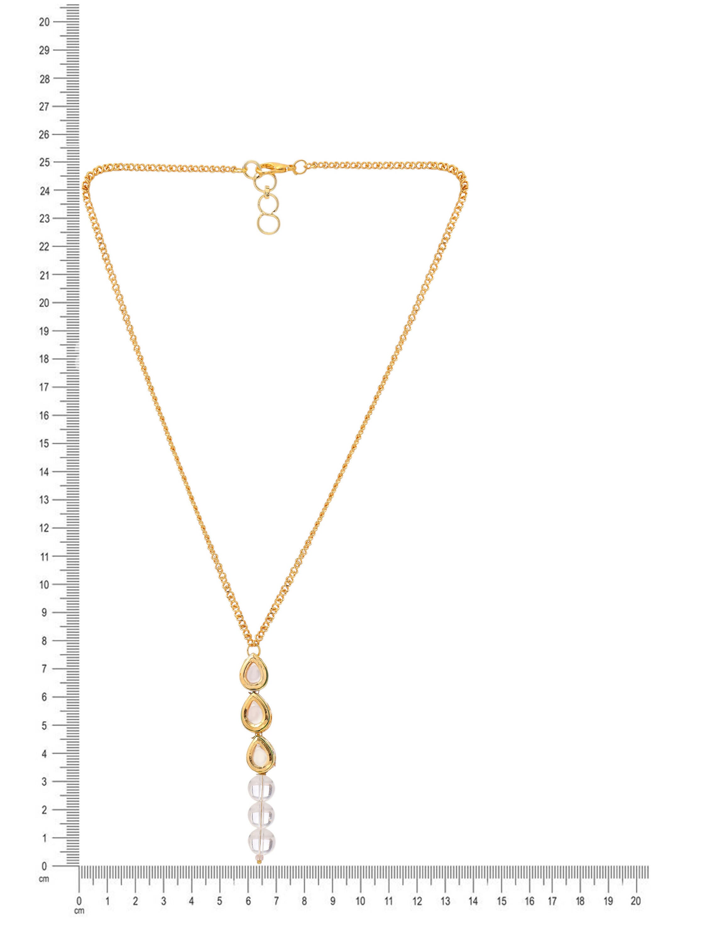 Ruby Raang White Clear Quartz Kundan Necklace