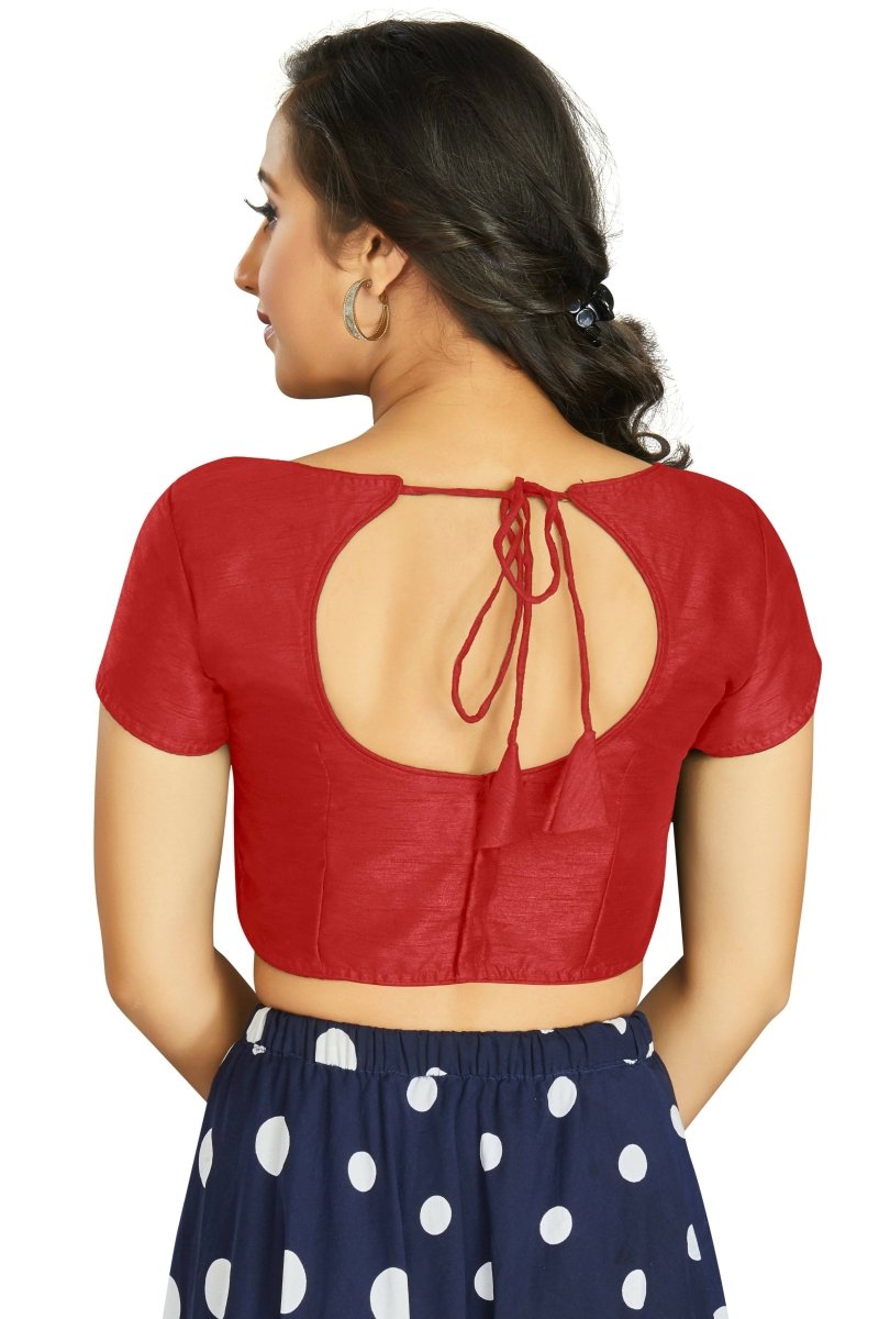 Aastha Fashion Women's Red Art Silk Designer Festive Wear Readymade Blouse - Distacart