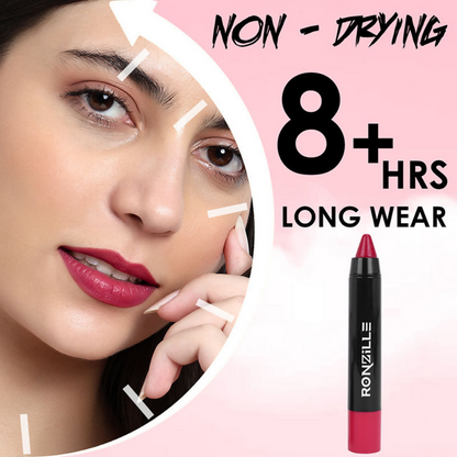 Ronzille Long Stay Matte Lip Crayon - Deep Carmine - Dista