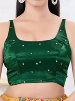 Thumbnail for Joban Fashion Bottle-Green Gajji Silk Sleeveless Back Open Blouse
