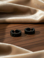 Thumbnail for NVR Men's Black Rhodium Plated Hoop Earrings - Distacart