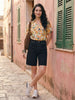Janasya Multi Straight Cotton Top - Dista