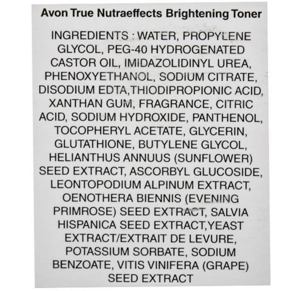 Avon True Nutraeffects Brightening Toner - Distacart