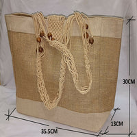 Thumbnail for Jute Ladies Fashion Bag with Wooden Beads - Distacart