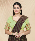 Thumbnail for Joban Fashion Women's Light Green Embroidered Stitched Blouse