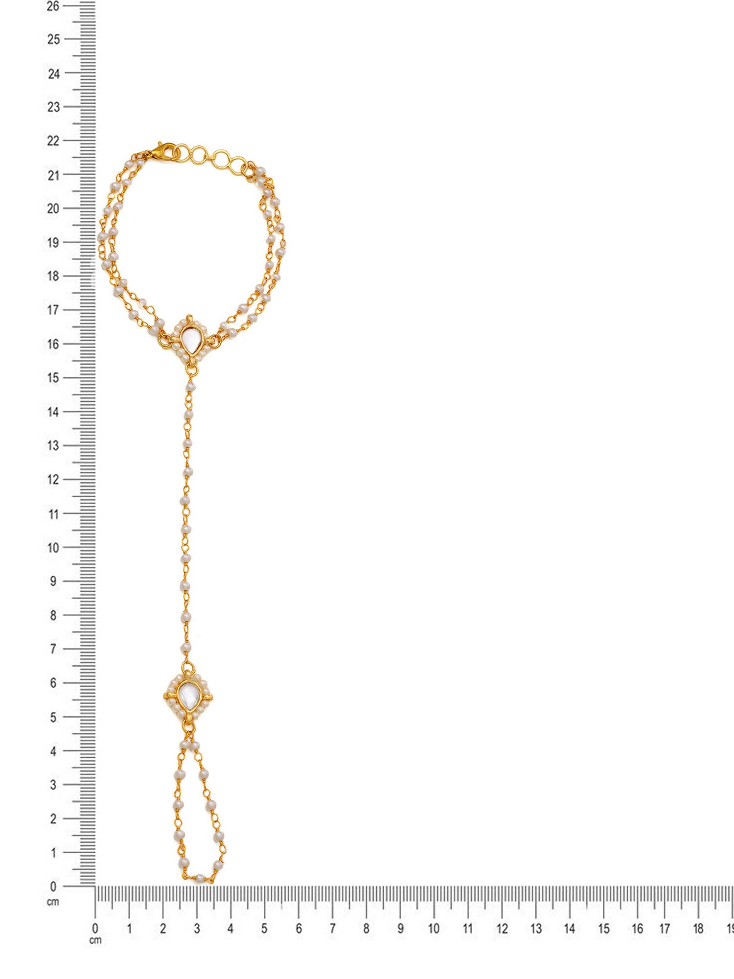 Ruby Raang Gold Kundan Haath Phool