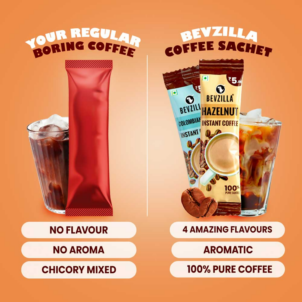 Bevzilla 25 Flavoured Coffee Sachets + Shaker