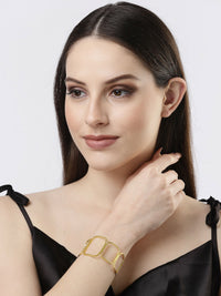Thumbnail for NVR Women Gold-Plated Western Cuff Bracelet - Distacart