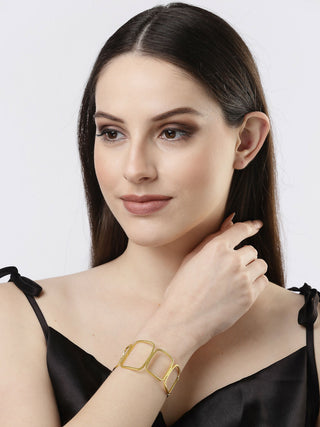 NVR Women Gold-Plated Western Cuff Bracelet - Distacart