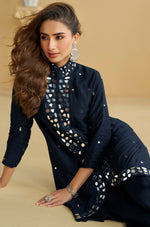 Thumbnail for Anaita Black Silk Stylish Readymade Suit with Real Mirror Work - Distacart
