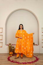 Thumbnail for Joban Fashion Orange Tie & Dye Cotton Suit Set - Distacart