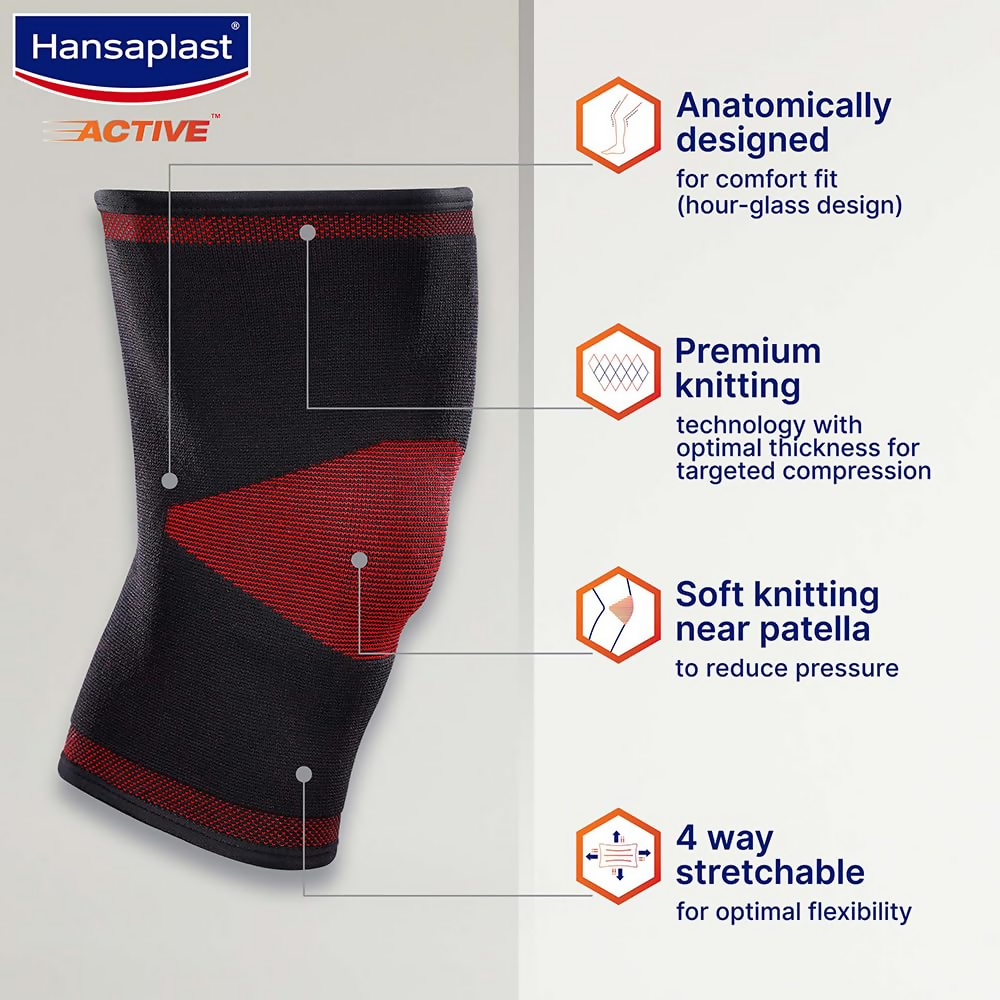 Hansaplast Active Knee Support for Men & Women (Pair) - Distacart