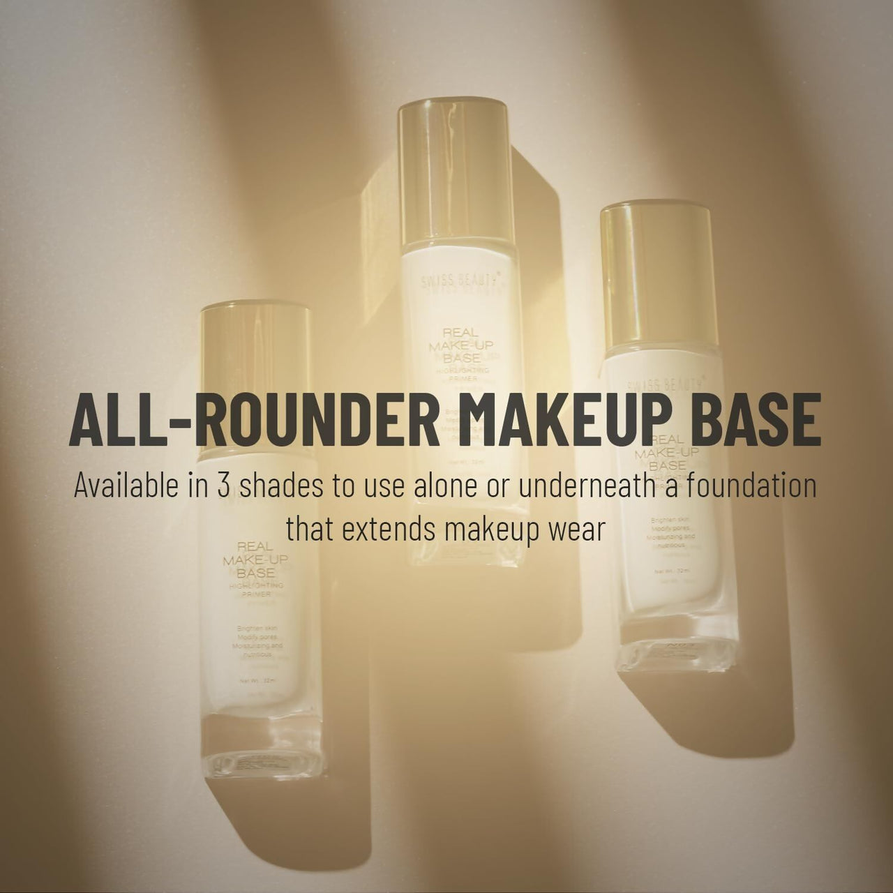Swiss Beauty Real Makeup Base Highlighting Primer - Shade- Golden Tint - Distacart
