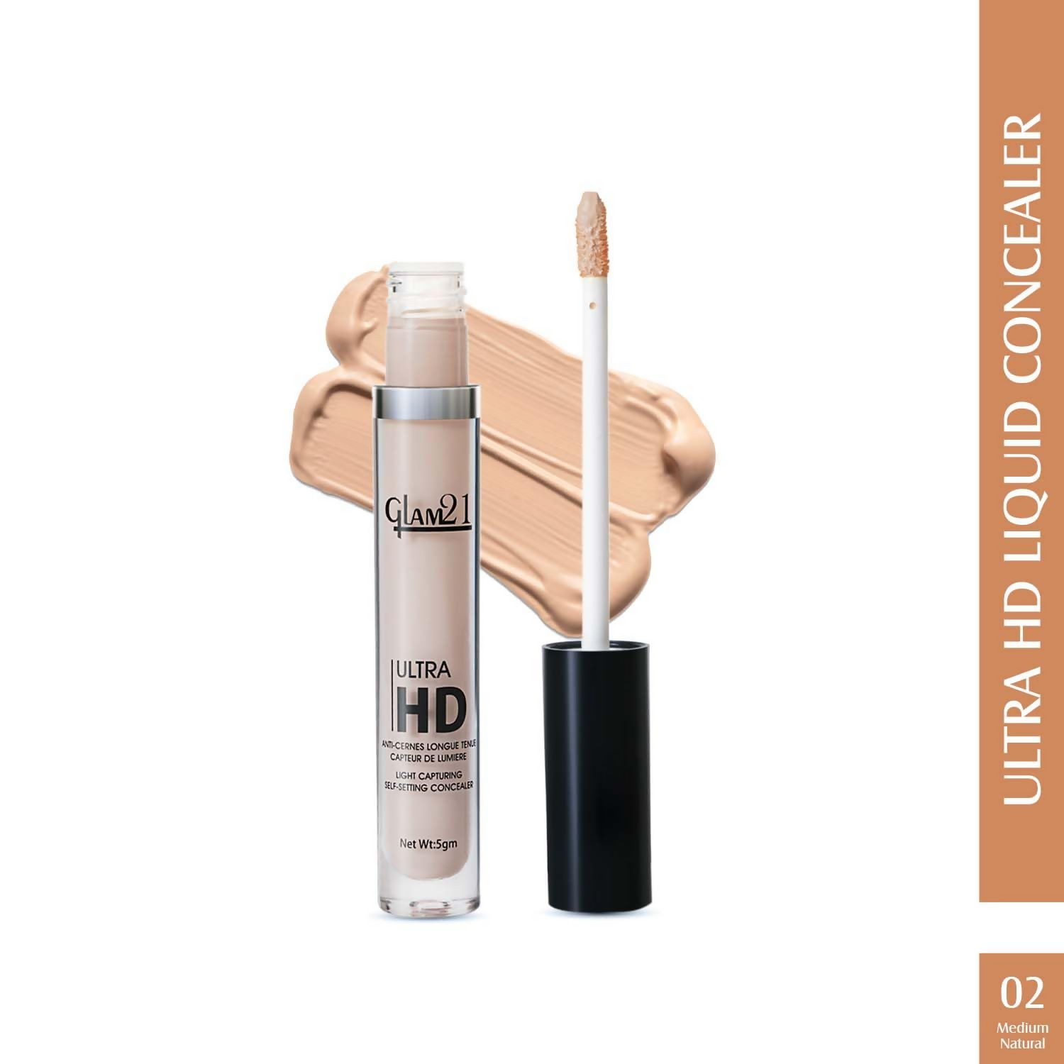 Glam21 Ultra HD Liquid Concealer for HD Finish - Medium Naturaly - Distacart