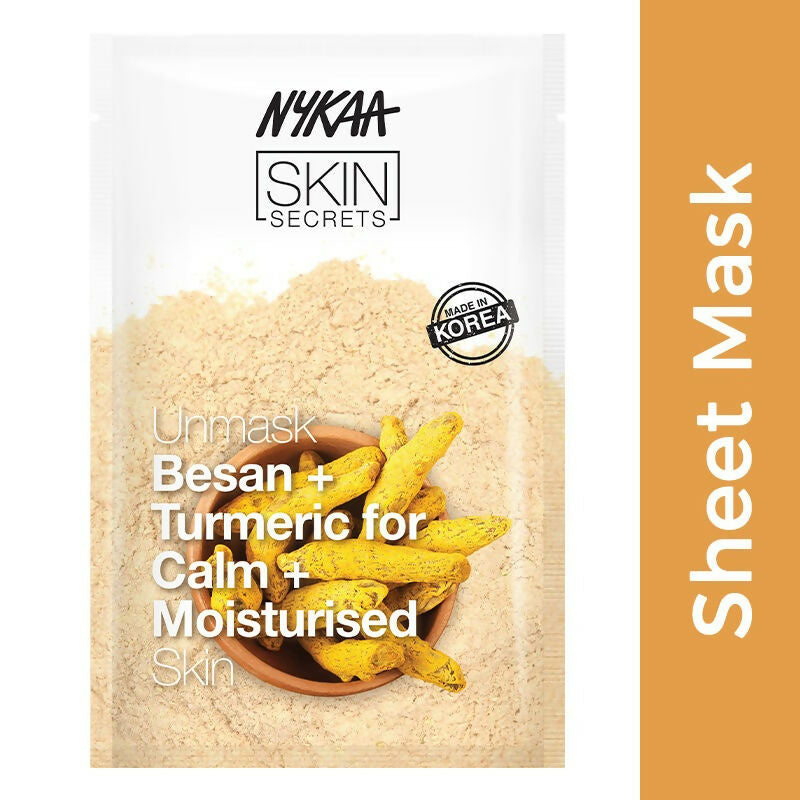 Nykaa Skin Secrets Indian Rituals Besan + Turmeric Sheet Mask For Calm & Moisturised Skin - Distacart